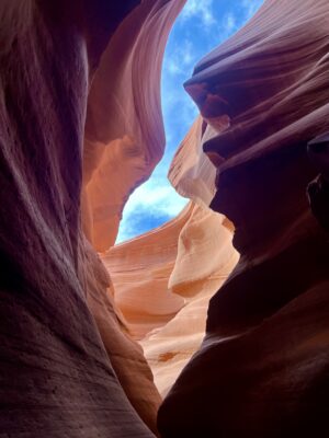 A view of the inside of a canyon.