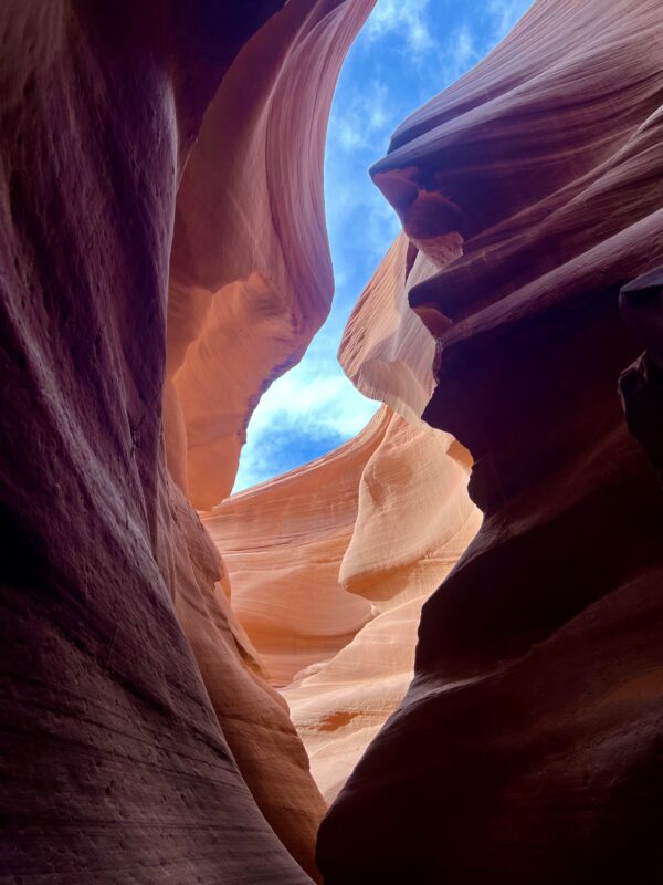 A view of the inside of a canyon.