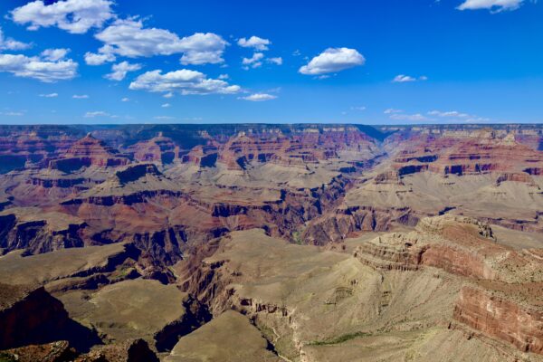 A view of the grand canyon from above.