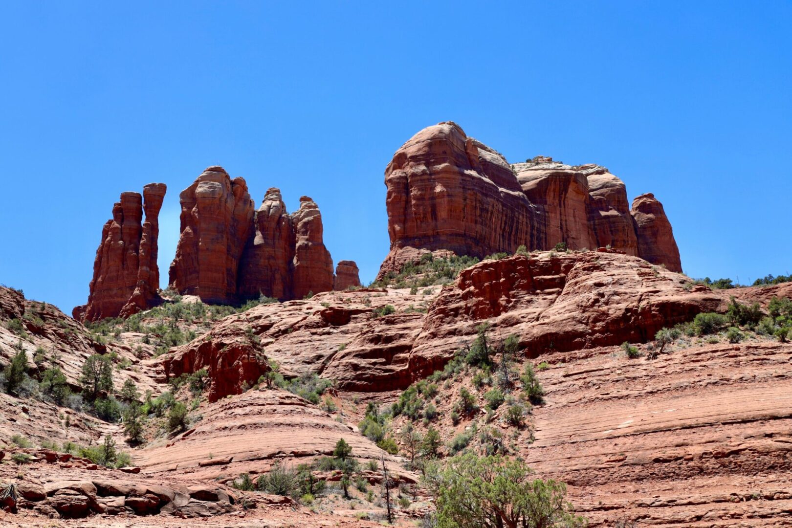 The ancient Cathedral rock sculptures